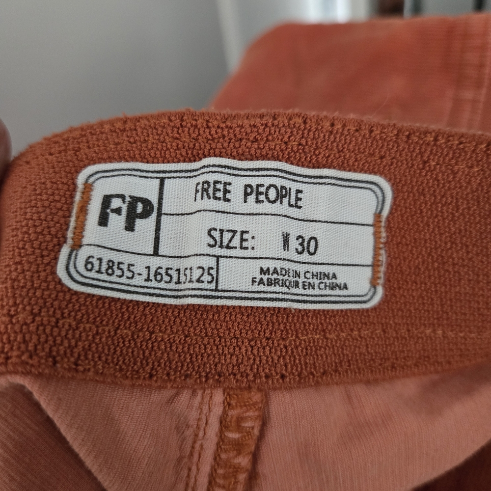 Free People Corduroy Terracotta Penny Pull On Pants